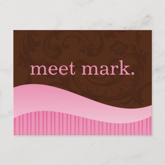 Roze en bruine Briefkaart (Voorkant)