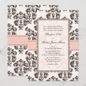 Roze en bruine bruine bruinvrouwen-weddenschappen kaart (Voorkant / Achterkant)