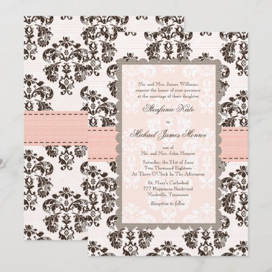 Roze en bruine bruine bruinvrouwen-weddenschappen kaart (Voorkant / Achterkant)