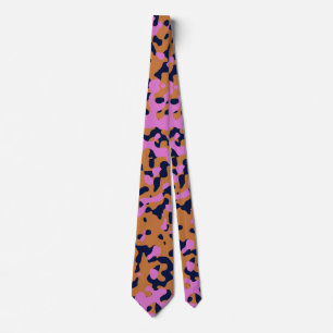 Roze en bruine camouflage in Navy Tones Stropdas