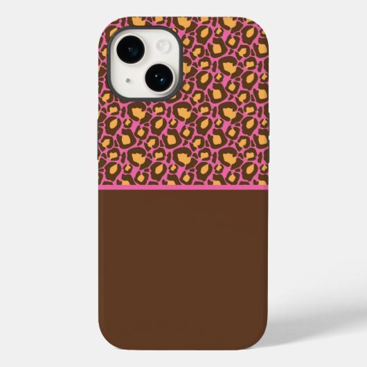Roze en bruine Cheetah telefoontas Case-Mate iPhone Case (Achterkant)