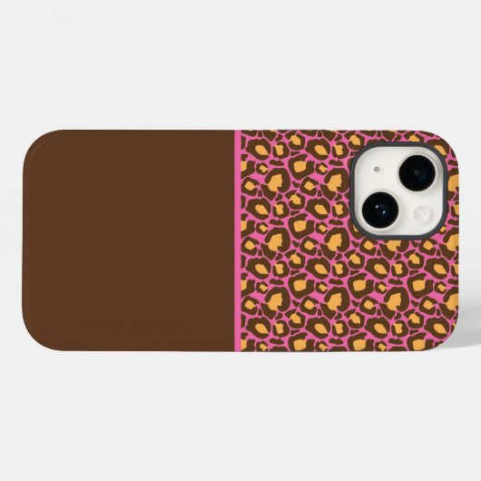 Roze en bruine Cheetah telefoontas Case-Mate iPhone Case (Achterkant (horizontaal))