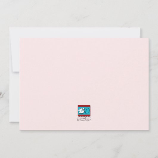 Roze en bruine Cherry Blossom Birthday Party Kaart (Achterkant)