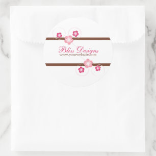Roze en bruine Cherry Blossom Promo Stickers