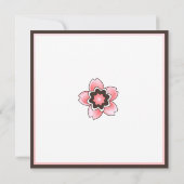 Roze en bruine Cherry Blossom Shower Uitnodiging (Achterkant)