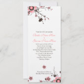 Roze en bruine Cherry Blossom Wedding Invite Kaart (Voorkant)