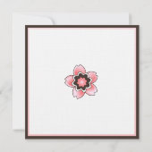Roze en bruine Cherry Blossom Wedding Uitnodiging (Achterkant)