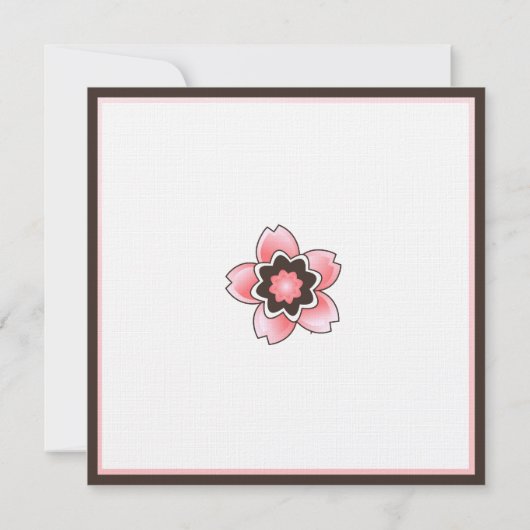 Roze en bruine Cherry Blossom Wedding Uitnodiging (Achterkant)