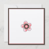 Roze en bruine Cherry Blossom Wedding Uitnodiging (Achterkant)