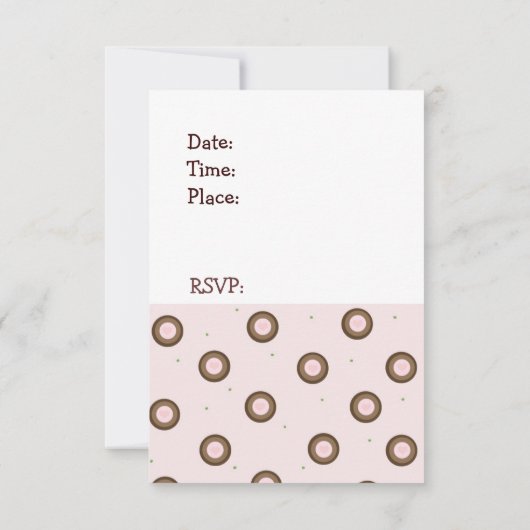 Roze en bruine cirkels uitnodiging van afgelopen d (Achterkant)