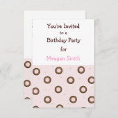 Roze en bruine cirkels uitnodiging van afgelopen d (Voorkant / Achterkant)