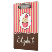 Roze en bruine crème met aangepaste naam klembord (Links)