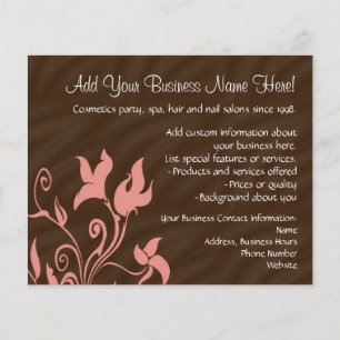 Roze en bruine draai make-up artiest of salon flyer