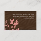 Roze en bruine draai make-up artiest of salon visitekaartje (Achterkant)