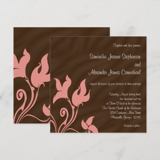 Roze en bruine draf kaart (Voorkant / Achterkant)