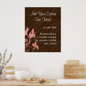 Roze en bruine draf poster (Keuken)