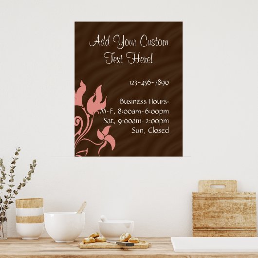 Roze en bruine draf poster (Keuken)