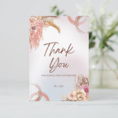 Roze en Bruine Gradiënt Bruiloft Dank u Kaart (Staand voorkant)