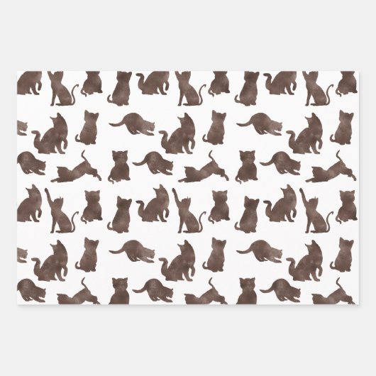 Roze en Bruine Kitty Katten Inpakpapier Vel (Voorkant 2)