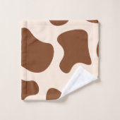 Roze en bruine Koe Print Bad Handdoek (Wasdoekje)