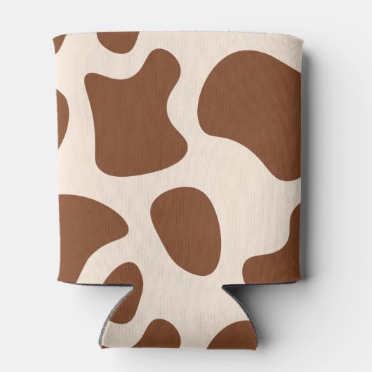 Roze en bruine Koe Print Blikjeskoeler (Achterkant)