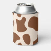 Roze en bruine Koe Print Blikjeskoeler (Blikje Achterkant)