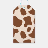 Roze en bruine Koe Print Cadeaulabel (Voorkant)