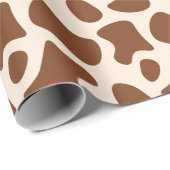 Roze en bruine Koe Print Cadeaupapier (Rol Hoek)