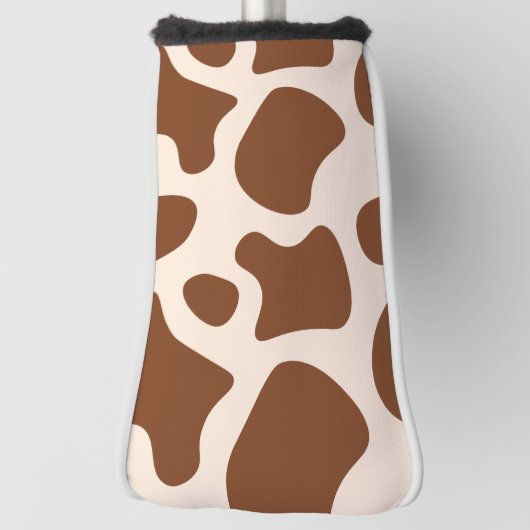 Roze en bruine Koe Print Golfheadcover (Draai 90)