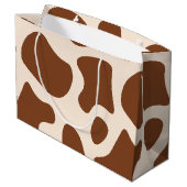 Roze en bruine Koe Print Groot Cadeauzakje (Achterkant Gekanteld)