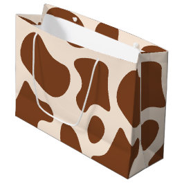 Roze en bruine Koe Print Groot Cadeauzakje