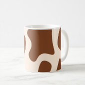 Roze en bruine Koe Print Koffiemok (Voorkant rechts)