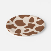 Roze en bruine Koe Print Papieren Bordje (Gekanteld)