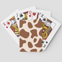 Roze en bruine Koe Print Pokerkaarten