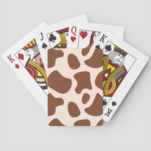 Roze en bruine Koe Print Pokerkaarten (Achterkant)