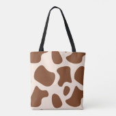 Roze en bruine Koe Print Tote Bag (Achterkant)