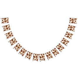 Roze en bruine Koe Print Vlaggetjes