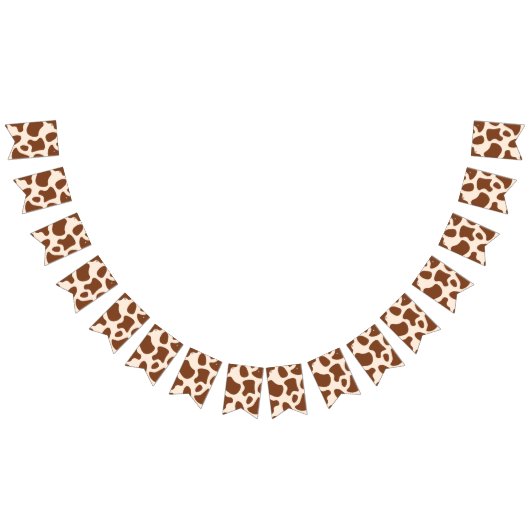 Roze en bruine Koe Print Vlaggetjes (Alle)