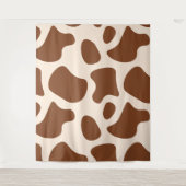 Roze en bruine Koe Print Wandkleed (Voorkant)