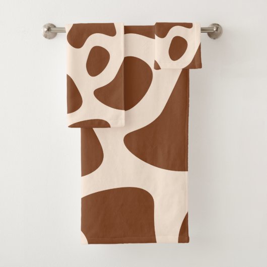 Roze en Bruine Koeienprint Bad Handdoek (Insitu)