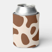 Roze en bruine koeienprint blikjeskoeler (Blikje Voorkant)