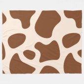 Roze en Bruine Koeienprint Fleece Deken (Voorkant (Horizontaal))