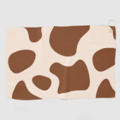 Roze en Bruine Koeienprint Golfhanddoek (Horizontaal)