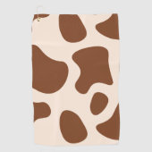 Roze en Bruine Koeienprint Golfhanddoek (Voorkant)