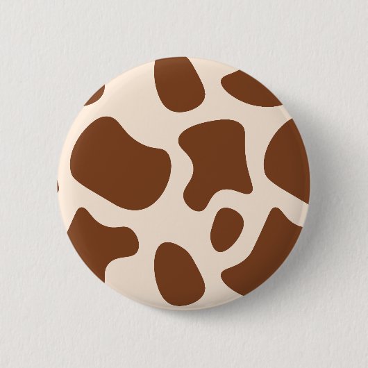 Roze en Bruine Koeienprint Ronde Button 5,7 Cm (Voorkant)