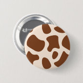 Roze en Bruine Koeienprint Ronde Button 5,7 Cm (Voorkant /achterkant)