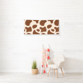Roze en Bruine Koeienprint Spandoek (Insitu)