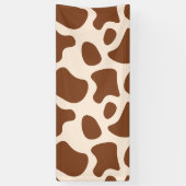 Roze en Bruine Koeienprint Spandoek (Verticaal)