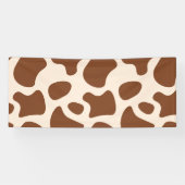 Roze en Bruine Koeienprint Spandoek (Horizontaal)