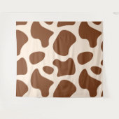 Roze en Bruine Koeienprint Wandkleed (Voorkant (horizontaal))